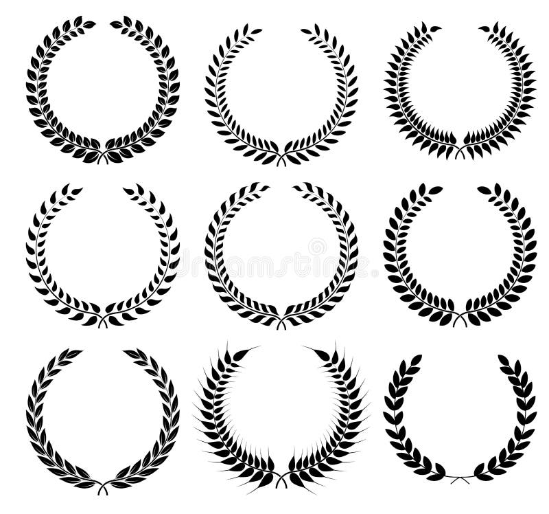 En lagrarkran - symbol av segern och prestationen vektor illustrationer En lagrarkran - symbol av segern och prestationen vektor illustrationer