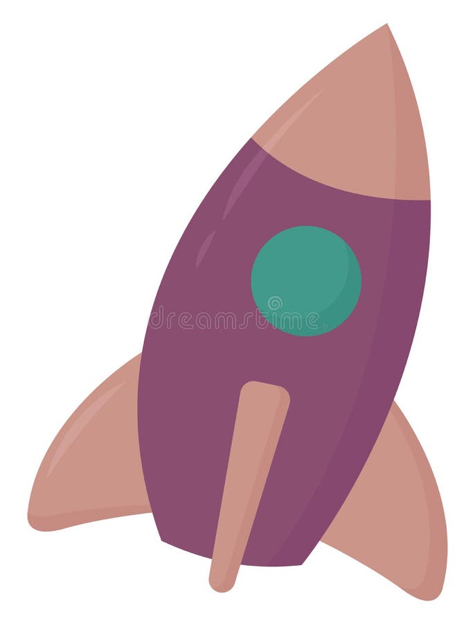 En lila och rosa raketvektor eller färgbild stock illustrationer