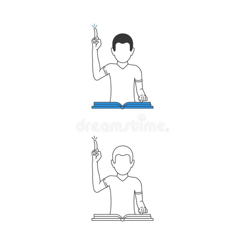 En man läser en bokikon. vektor illustrationer