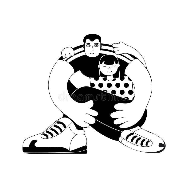 En man omfamnar en kvinna. romantiskt koncept royaltyfri illustrationer