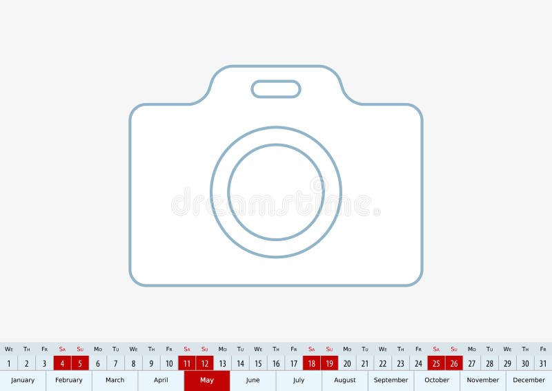 En mayo de 2019 para el calendario de escritorio Modelo del vector libre illustration En mayo de 2019 para el calendario de escritorio Modelo del vector libre illustration