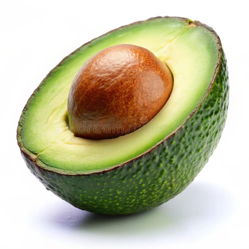 En mogen avokado skuren för att avslöja gropen stock illustrationer