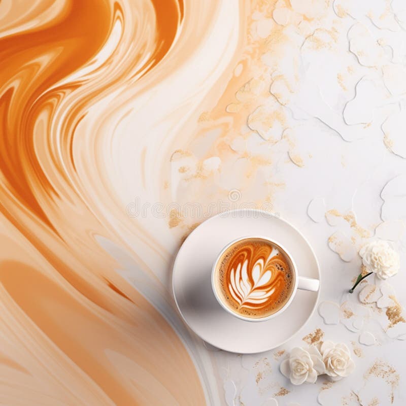 En perfekt serverad kopp kaffe vektor illustrationer