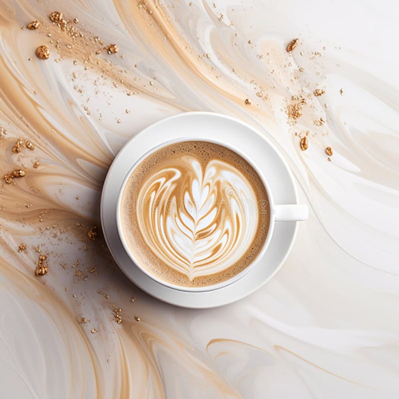 En perfekt serverad kopp kaffe stock illustrationer