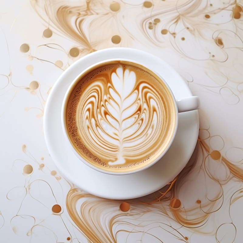 En perfekt serverad kopp kaffe vektor illustrationer