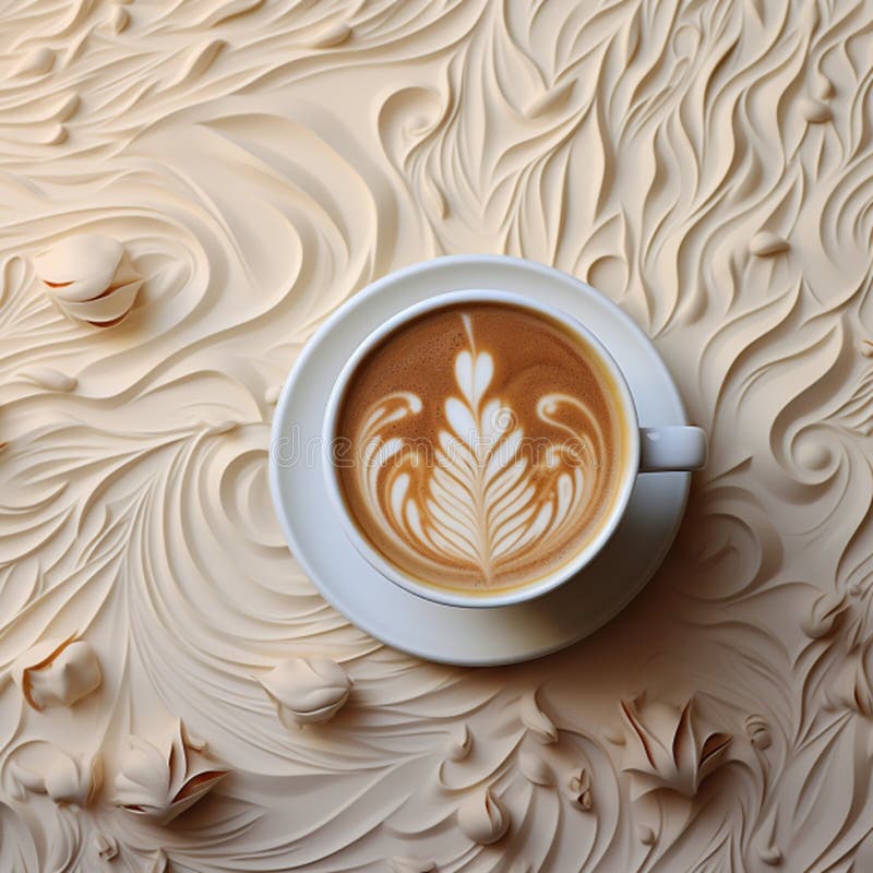 En perfekt serverad kopp kaffe stock illustrationer