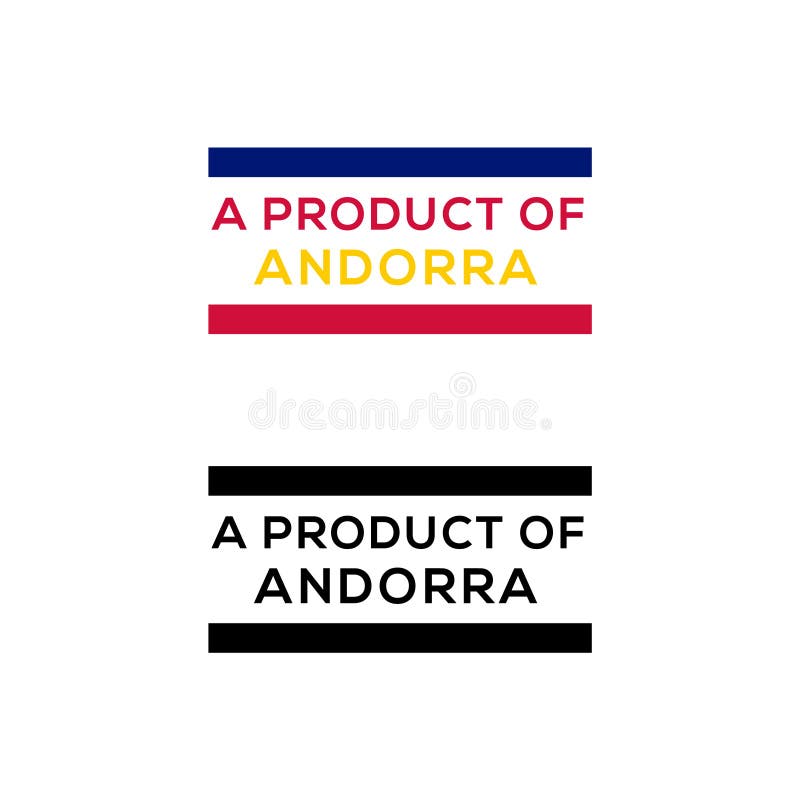 En produkt med andorra stämpel eller hämtning av vektor för säldesign stock illustrationer