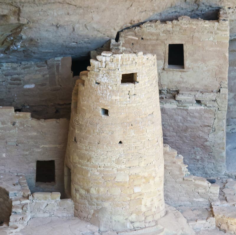 En sikt av Cliff Palace, Mesa Verde National Park arkivfoton En sikt av Cliff Palace, Mesa Verde National Park arkivfoton