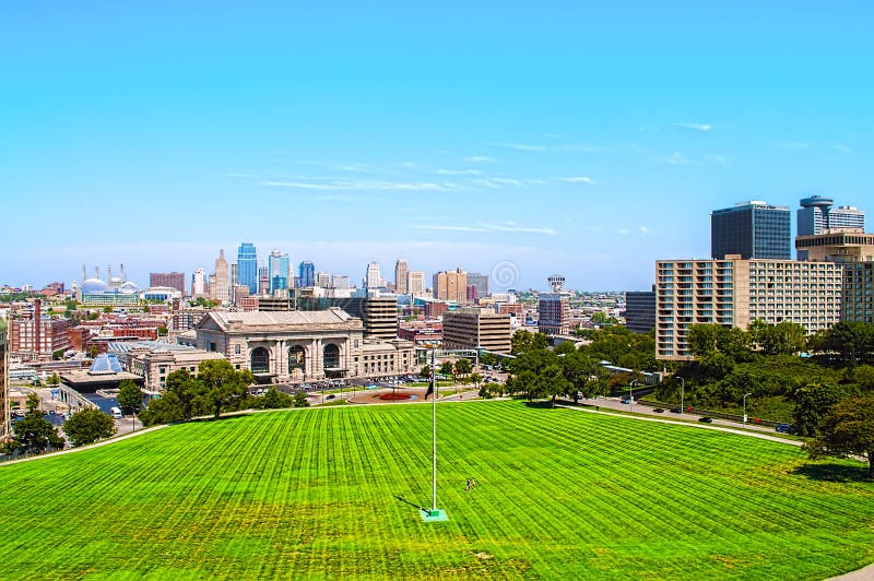 En sikt för hög vinkel av Kansas City Missouri arkivbild