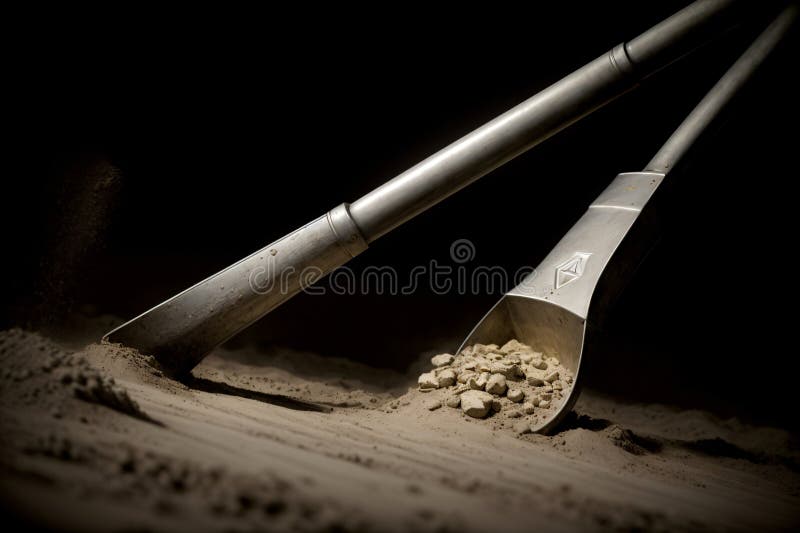 En skop sand bredvid en sandskop. generativ ai. Begreppet sandskop bredvid en sandskop.