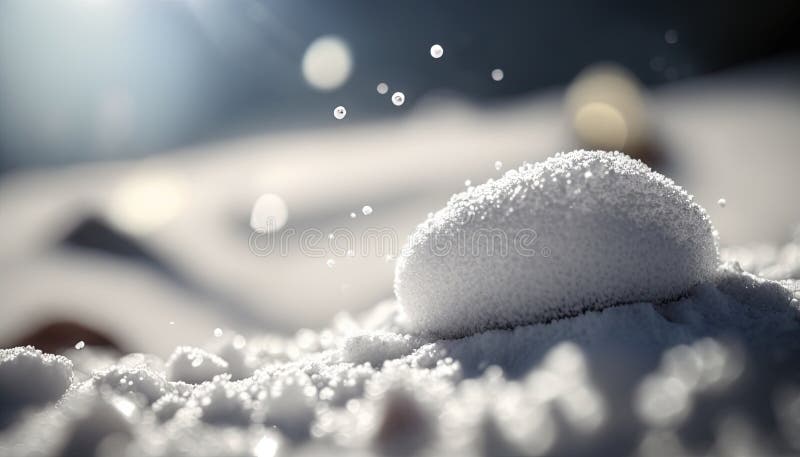 En snöboll nära på en snöyta. generativ ai vektor illustrationer
