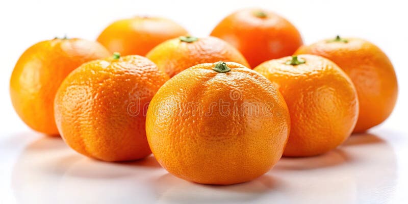 En stadig och detaljerad lutningSkift-bild av färska apelsiner Nära Miniature View of Juicy Fruit on a White Background stock illustrationer
