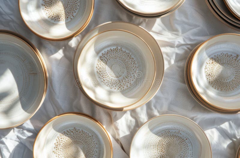 A stack of clean white dishes is neatly arranged on top of a wooden table. The plates and bowls are uniform in color and size, creating a simple and organized display. AI Generative AI generated. A stack of clean white dishes is neatly arranged on top of a wooden table. The plates and bowls are uniform in color and size, creating a simple and organized display. AI Generative AI generated