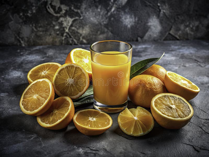 En surrealistisk symfoni av Orange A Dreamlike still Life of Slices Stone Texture and Sunlight Capted in a a vektor illustrationer