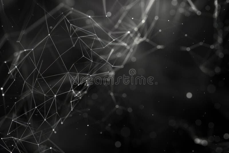 En svartvit bild av en tredimensionell abstrakt geometrisk form som skapats av en dator. aig51a royaltyfri illustrationer