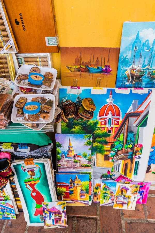 En typisk sikt av Cartagena Colombia arkivfoton