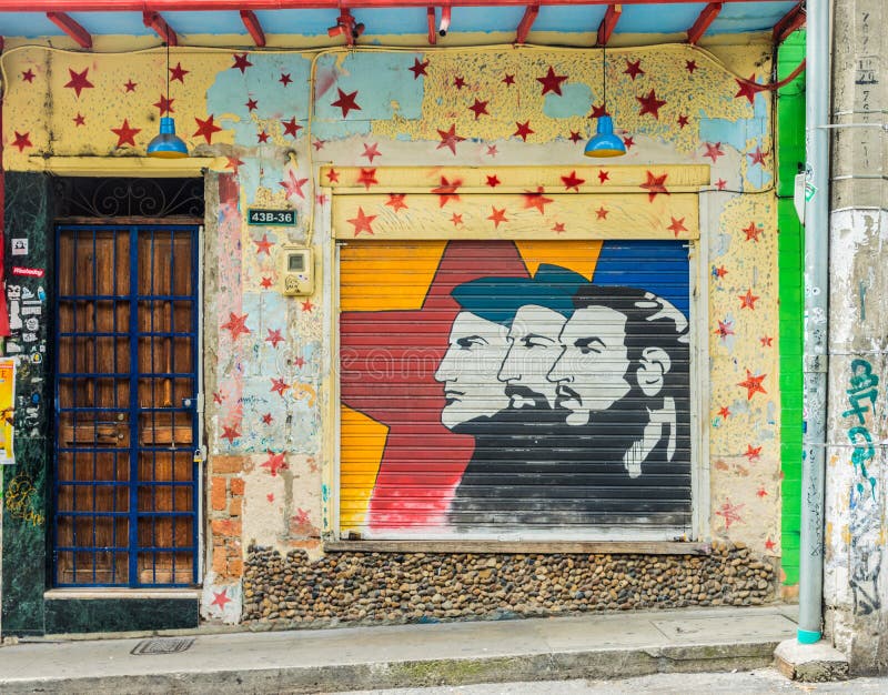 En typisk sikt i Medellin i Colombia arkivbilder