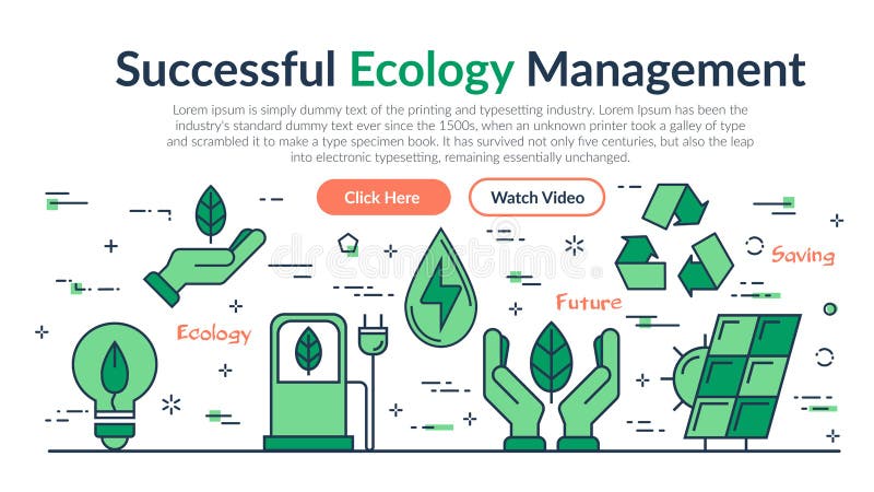 En-tête de site Web - bonne gestion d'écologie illustration de vecteur En-tête de site Web - bonne gestion d'écologie illustration de vecteur