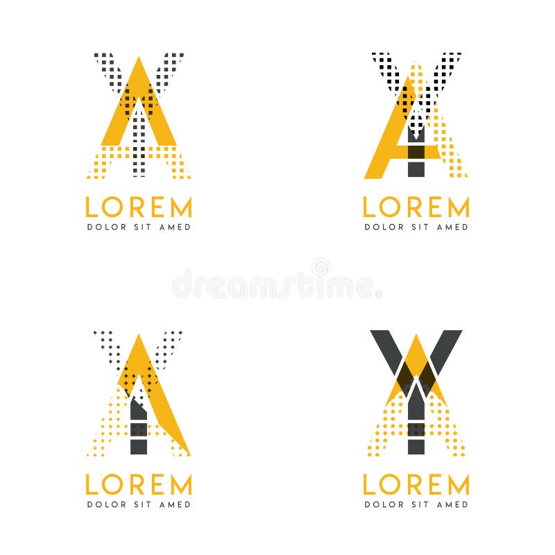en uppsättning med den abstrakta AY logoen för fyra Passande för websites och företags identitet, och kan användas för baner, kor vektor illustrationer en uppsättning med den abstrakta AY logoen för fyra Passande för websites och företags identitet, och kan användas för baner, kor vektor illustrationer