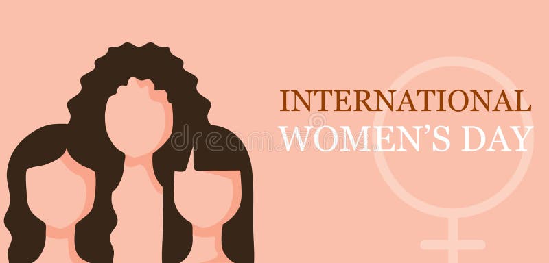 En vacker kvinna för en glad internationell kvinnodag, hälsning - bakgrund royaltyfri illustrationer