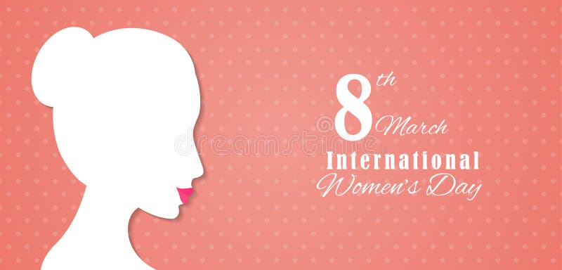 En vacker kvinna för en glad internationell kvinnodag, hälsning - bakgrund royaltyfri illustrationer