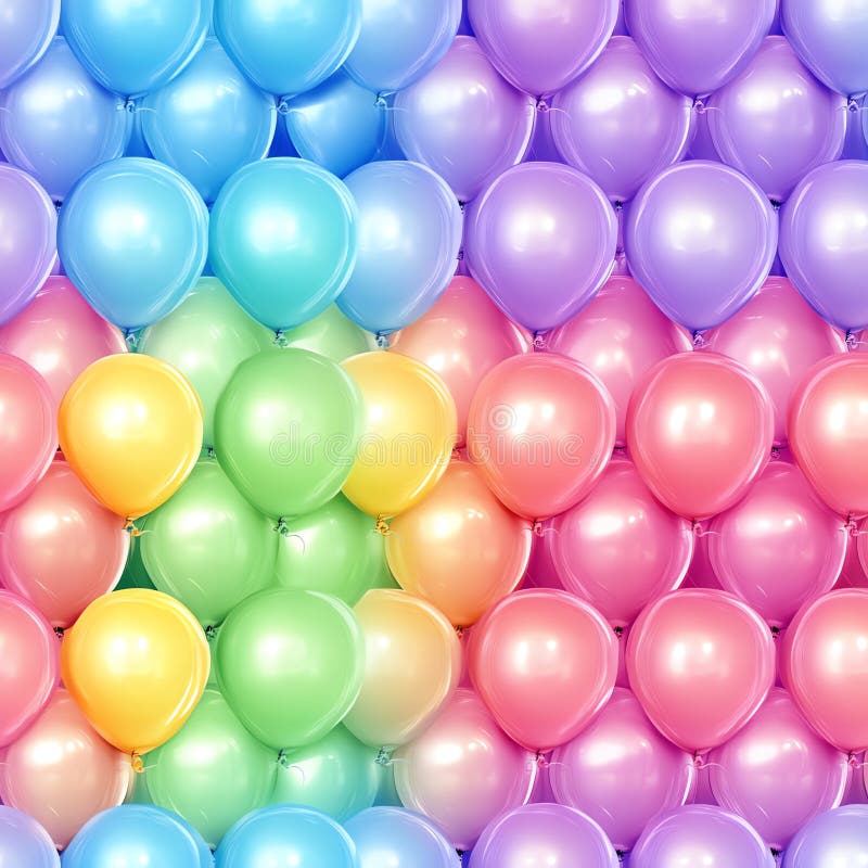 En vibrerande bildskärm med färgstarka ballonger stock illustrationer