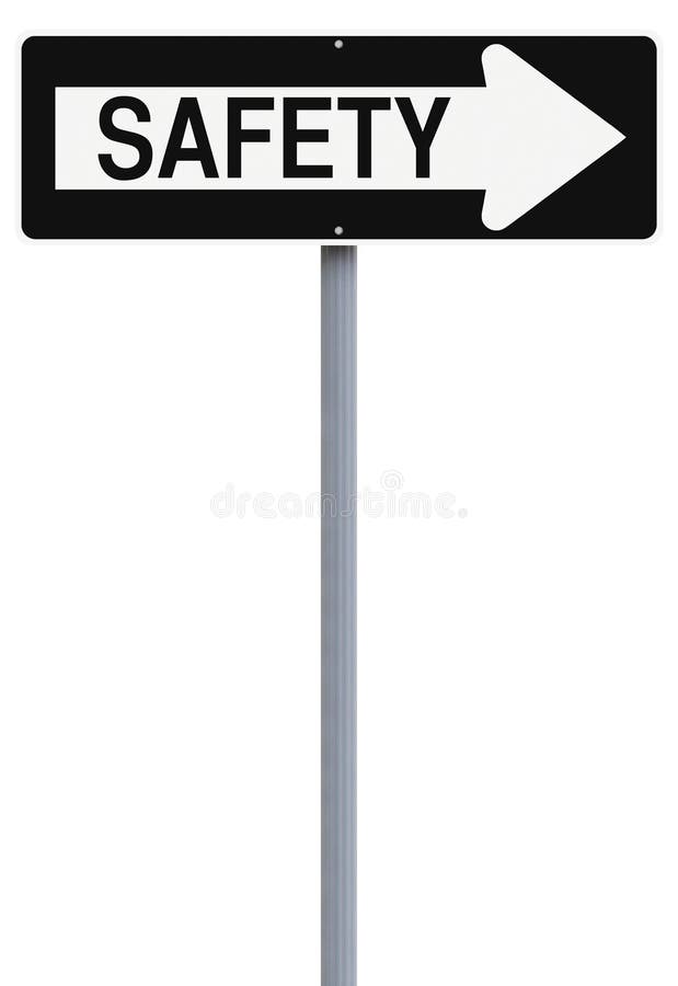 A modified one way sign on safety. A modified one way sign on safety