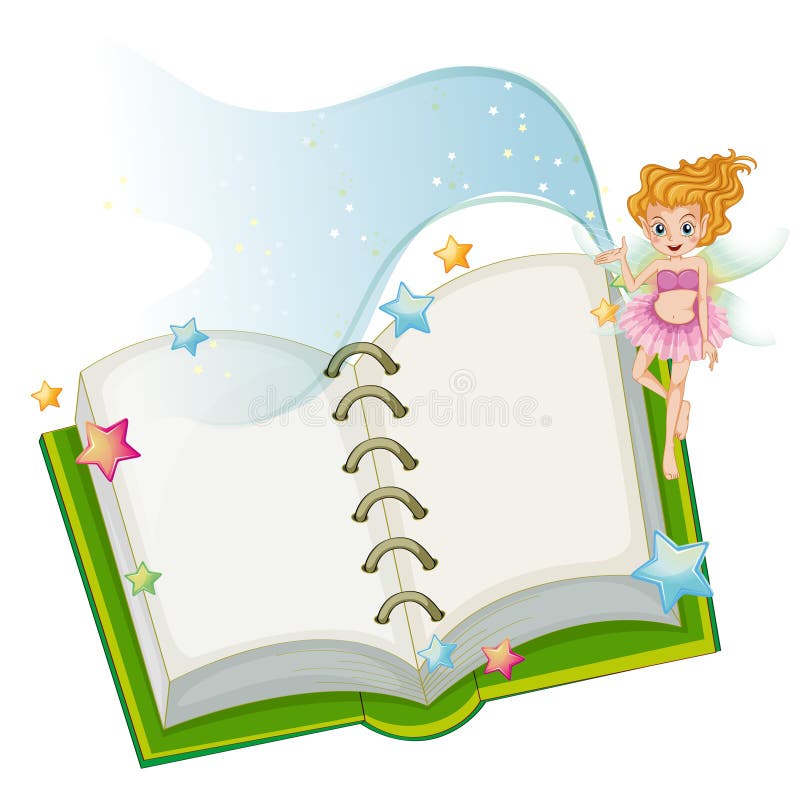 En öppen bok med stjärnor och en fe royaltyfri illustrationer En öppen bok med stjärnor och en fe royaltyfri illustrationer