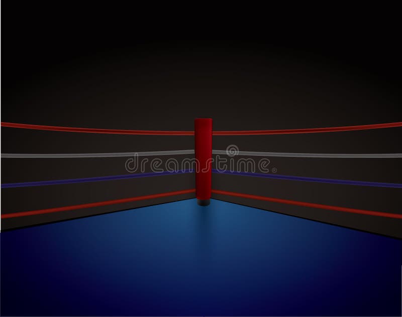 Encaixotamento Ring Red Corner, ilustração royalty free Encaixotamento Ring Red Corner, ilustração royalty free