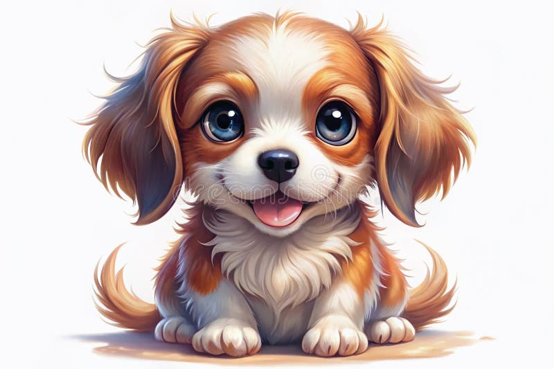 Encantadora papa animada con orejas flametadas Impresionante Ilustración Digital para Inspiración de Diseño y Fondos ilustración del vector