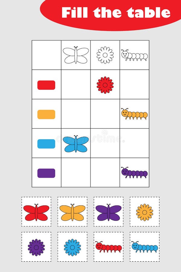 jogo de educação para crianças tabela lógica forma geométrica