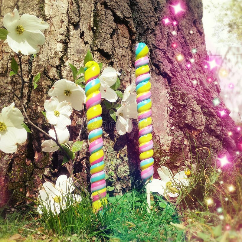 Enchanted Candy Garden stock photo. Image of fairy, garden 70366508