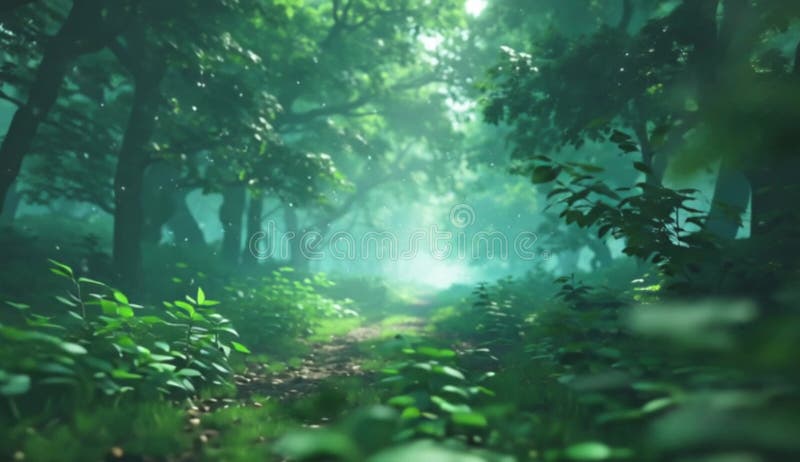Enchanted Magical Forest with Mystical Atmosphere royalty free illustration