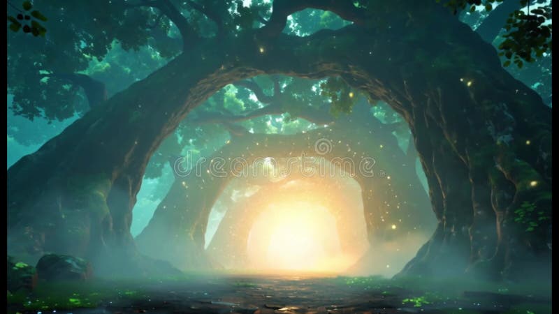 Enchanted Magical Forest with Mystical Atmosphere vector illustration