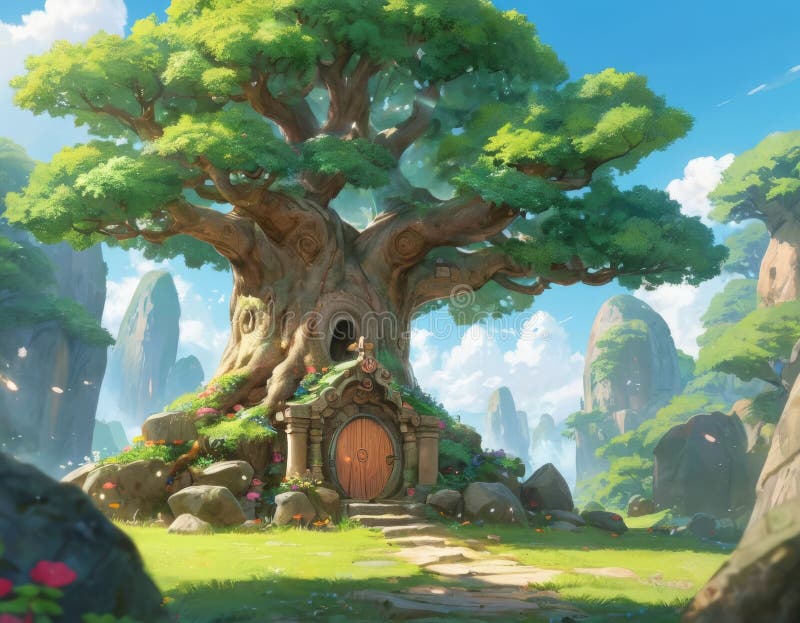Enchanted Treehouse Entrance stock photo