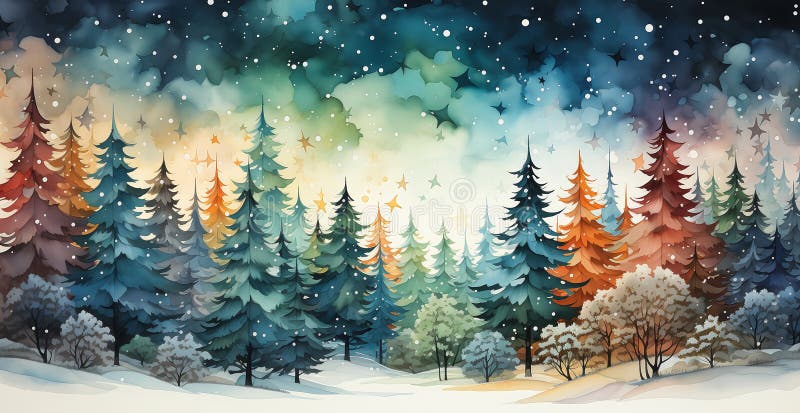 Enchanted Winter Wonderland: A Whimsical Forest of Glittering Tr