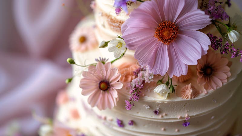 The white cake is adorned with delicate pink flowers on top, set against a transparent background. The daisies add a touch of charm to the rich texture of the cake, while the warm color palette evokes a sense of comfort. The swirling gardens depicted on the cake make it an attractive centerpiece for any occasion. A young person's hand can be seen in a closeup, delicately placing the final, generative ai. The white cake is adorned with delicate pink flowers on top, set against a transparent background. The daisies add a touch of charm to the rich texture of the cake, while the warm color palette evokes a sense of comfort. The swirling gardens depicted on the cake make it an attractive centerpiece for any occasion. A young person's hand can be seen in a closeup, delicately placing the final, generative ai