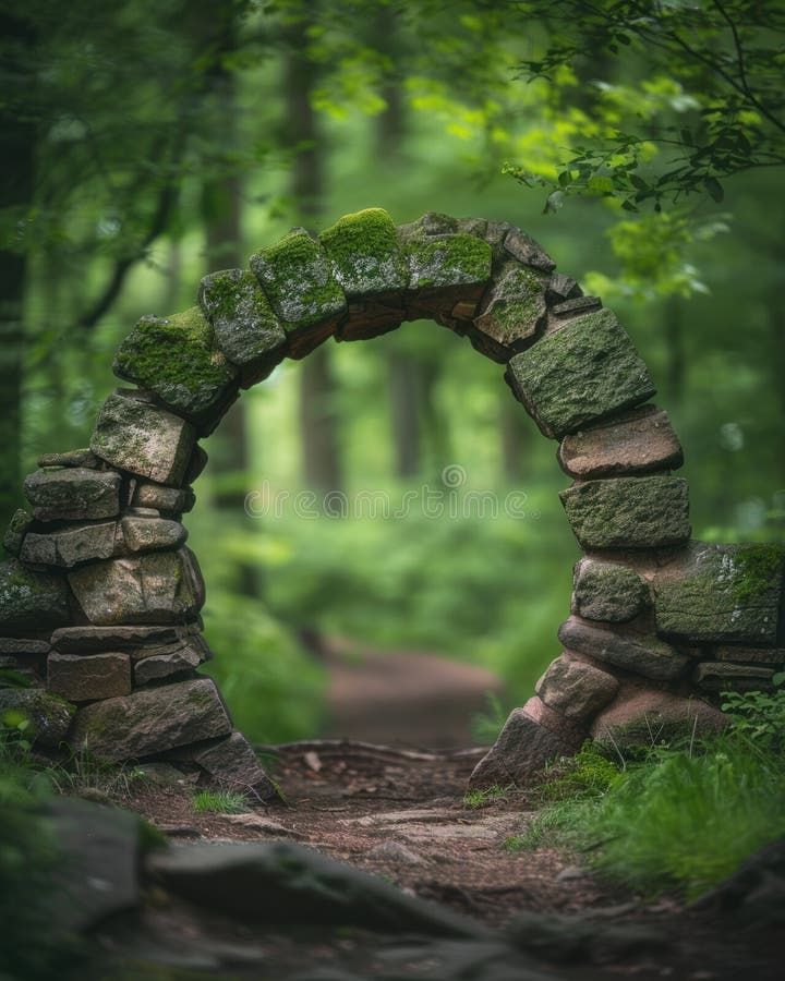 Enchanting forest archway vector illustration