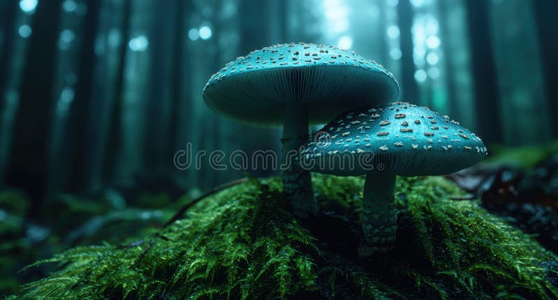 Enchanting forest mushrooms royalty free illustration