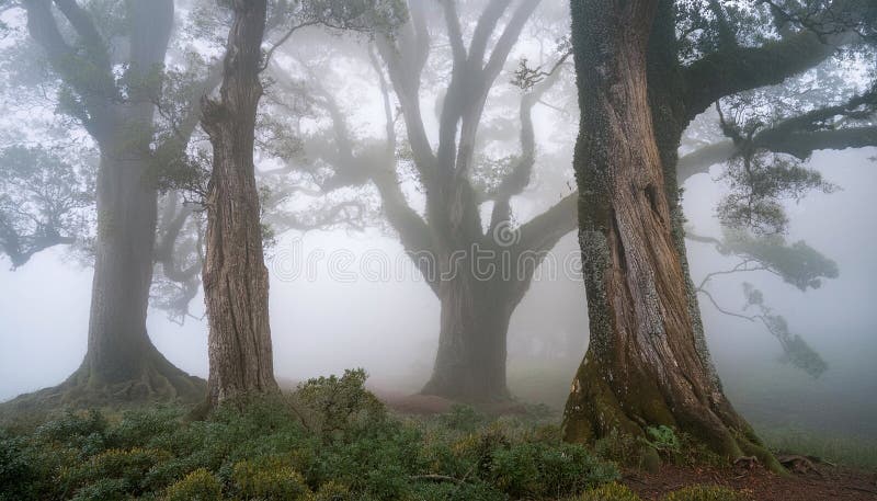Enchanting Forest with Mystical Atmosphere royalty free illustration