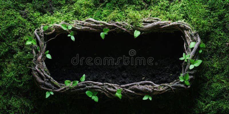 Enchanting forest opening with twisted roots vector illustration