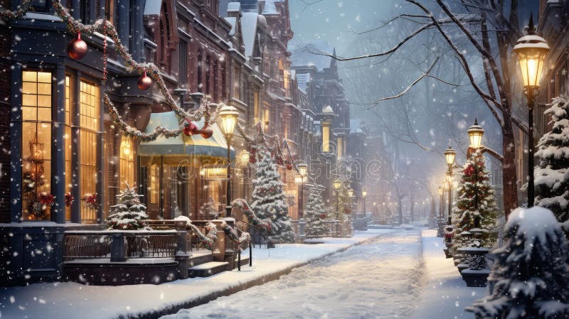 Enchanting light snowfall royalty free illustration