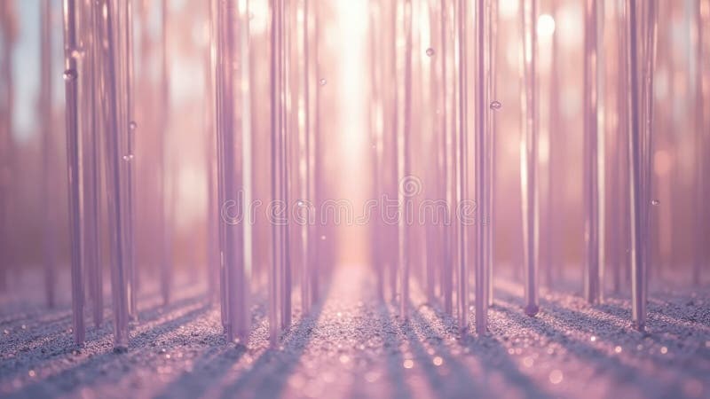 Enchanting light through vertical glass rods vector illustration