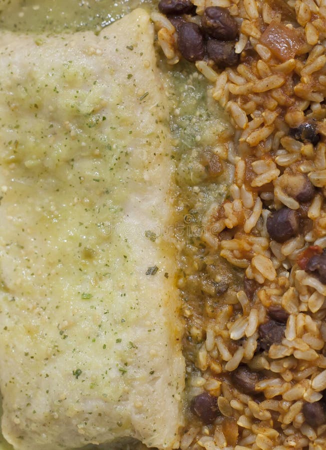 Enchilada with Beans and Rice Stock Photo Image of black, fried 87631732