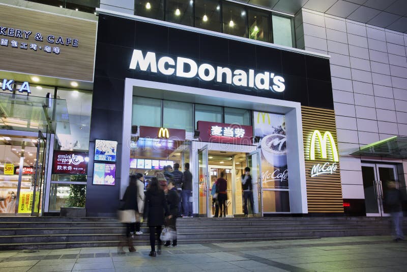 DALIAN-CHINA-NOV. 2. McDonald outlet at night. It took McDonald 19 years to reach 1,000 restaurants in China and the fast-food company plans to double the number to 2,000 by 2013. Dalian, Nov.2 2012. DALIAN-CHINA-NOV. 2. McDonald outlet at night. It took McDonald 19 years to reach 1,000 restaurants in China and the fast-food company plans to double the number to 2,000 by 2013. Dalian, Nov.2 2012.