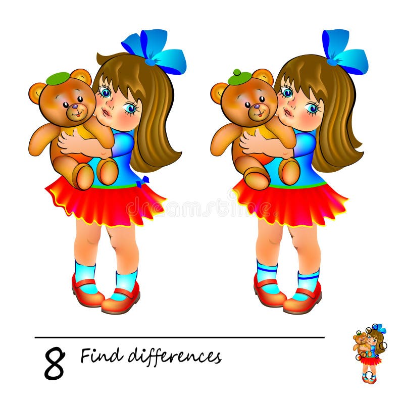 Encontre Diferenças Jogo Quebra Cabeça Lógica Para Crianças Adultos Página  imagem vetorial de Nataljacernecka© 355923802