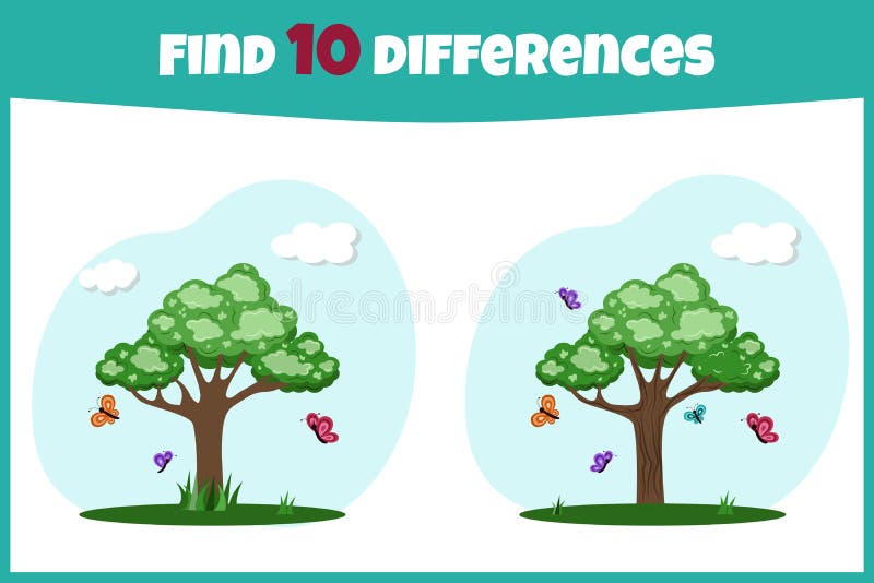 Encontrar 10 Diferencias. Buscar Las Diferencias. Juego Educativo Para Niños. Ilustración La Búsqueda del Vector - Ilustración de estudio: 193374319