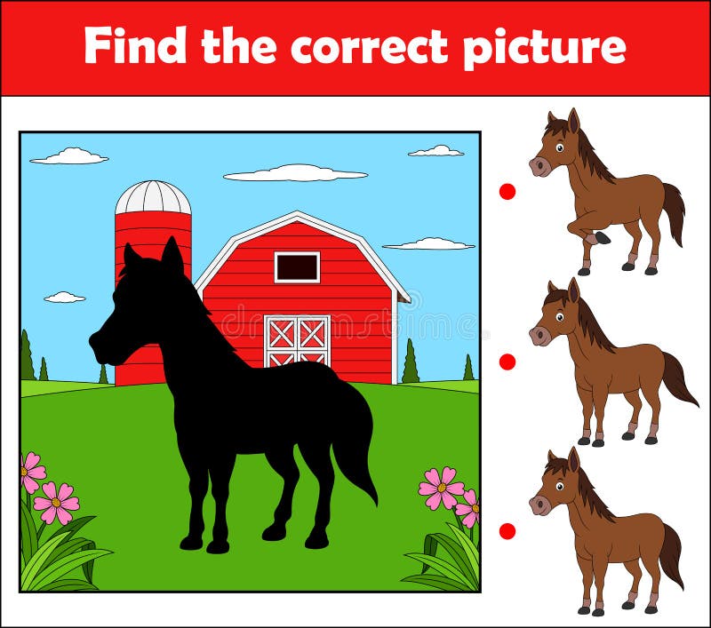 Desenhos Animados Do Cavalo Da Contagem E Do Fósforo Jogo Educacional Da  Matemática Para Crianças Ilustração do Vetor - Ilustração de teste, estudo:  111535738