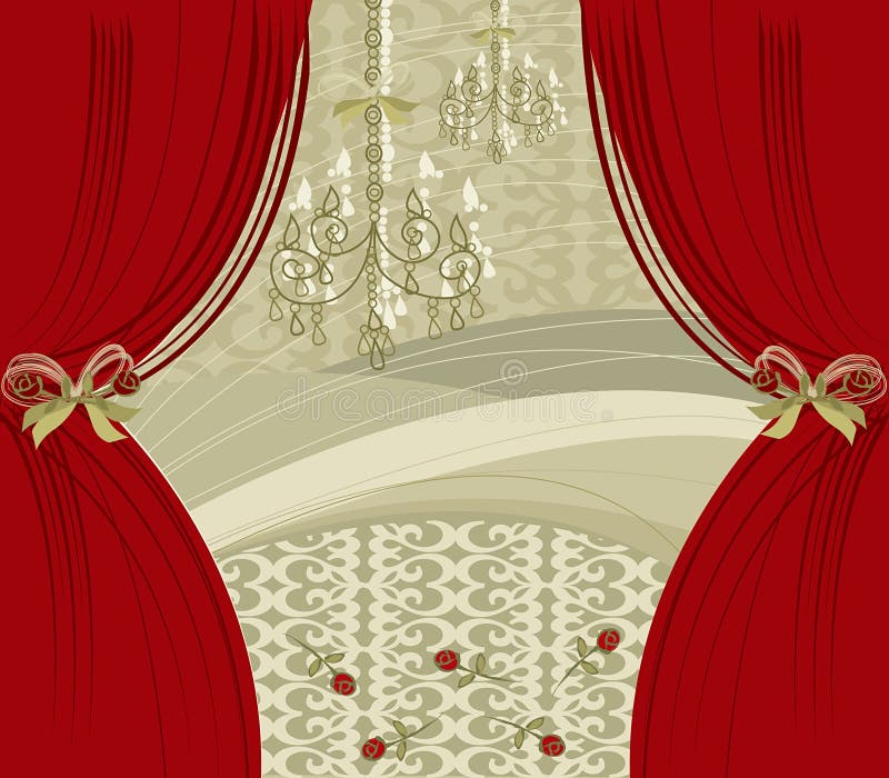 Encore red curtain royalty free illustration