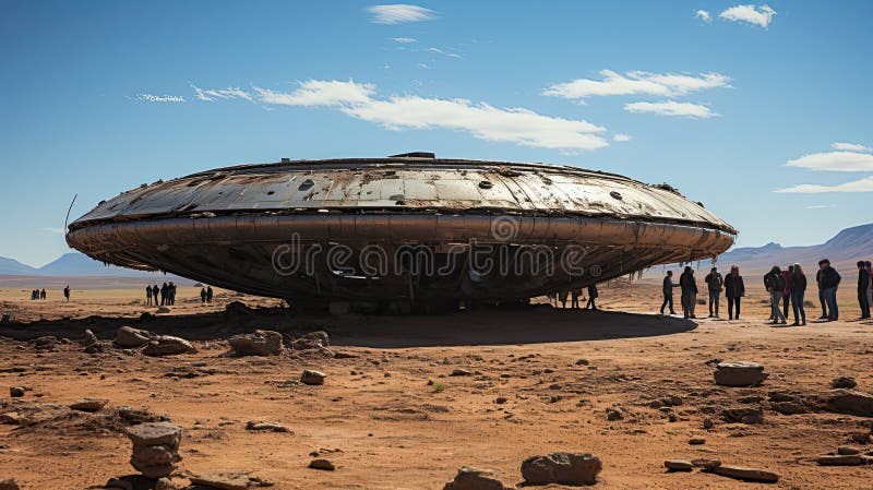 Encounter in the third phase with a UFO. royalty free illustration